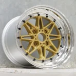 14/15/16inch Alloy Wheel Rim Car Wheel Rim 4*100/114.3 Black Plished Lip Gold Rines Aftermarket Auto Parts - Image 2