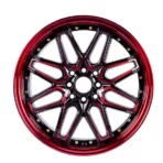 17 Inch 4X100/4X114.3 Gloss Black Red Spokes Alloy Wheel Rims - Image 2
