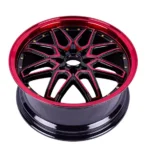 17 Inch 4X100/4X114.3 Gloss Black Red Spokes Alloy Wheel Rims - Image 3