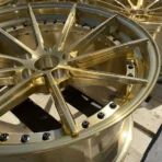 2 Piece Alloy Rims Brushed Gold Forged Car Wheel for Passenger Car - Image 3