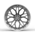 2-Piece Forged Aluminum Alloy Gunmetal Car Rim with Rivets - Image 2