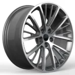 5 Holes Alloy Car Wheel Gunmetal Gray Silver Painting Durable Car Wheel Rims