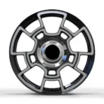 5 Holes Black Car Wheel Silver Machined Face Forged Car Wheel - Image 2
