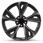 5-Holes Black Painting Replica Aluminum Alloy Passenger Car Wheel - Image 2
