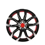 5 Holes Car Wheel Aluminum Alloy Wheel Rim Passenger Car Rim with Red Lip - Image 3