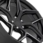 5 Holes Durable Black Face and Silver Lip Monoblock Forged Car Wheel Rim - Image 4