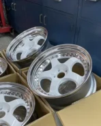 5 Holes Gold Rivet 18 19 Inch Black Machined Face Aluminum Alloy Car Wheels - Image 2