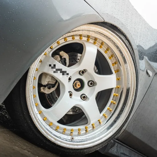 5 Holes Gold Rivet 18 19 Inch Black Machined Face Aluminum Alloy Car Wheels