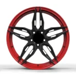 5 Holes Hyper Black Red Machined Lip Forged Alloy Car Wheels - Image 2