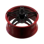 5 Holes Hyper Black Red Machined Lip Forged Alloy Car Wheels - Image 3