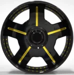 5X112 2 Piece 18 19 20inch Black Hub Yellow Spoke Aluminium Alloy Wheel Rim Alloy Rims - Image 2