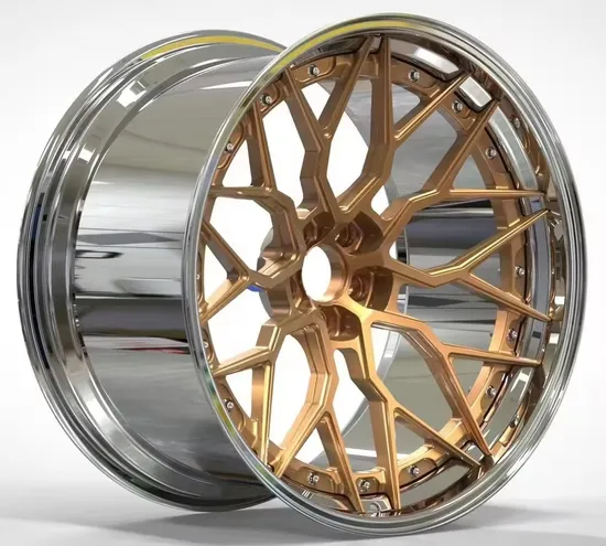 5X112 2 Piece 18 19 20inch Black Hub Yellow Spoke Aluminium Alloy Wheel Rim Alloy Rims