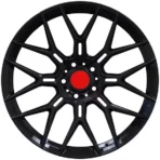 Black Alloy Wheels with Red Center 4X4 Steel Wheel 17inch Forged Rims - Image 2