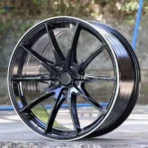 Black Machine Lip Silver Machine Lip Racing Style 4/5 Bolt Patterns Wheel Rim - Image 2