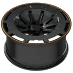 Black Painting Red Lip Carbon Fiber 5 Holes Aluminum Alloy Car Wheel - Image 3
