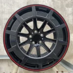 Black Painting Red Lip Carbon Fiber 5 Holes Aluminum Alloy Car Wheel - Image 4
