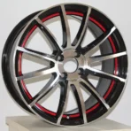 Brozen Wheel 17inch Black Machined Face Red Color Rims - Image 3