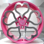 Custom 4X100 Pink Car Rims with Hearts Shape Alloy Wheels 16 Inch 4 Hole for Smart - Image 4