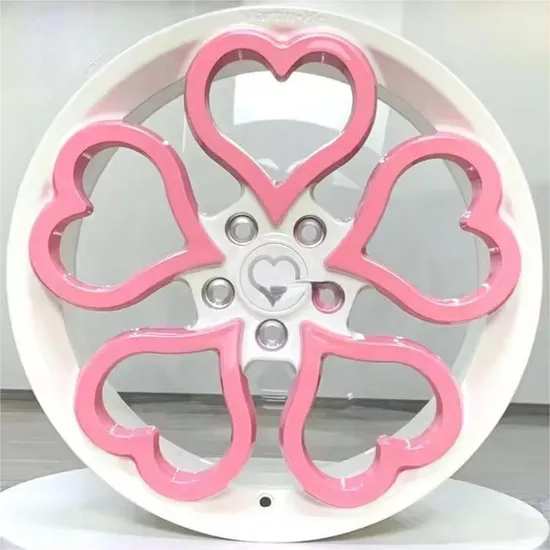 Custom 4X100 Pink Car Rims with Hearts Shape Alloy Wheels 16 Inch 4 Hole for Smart