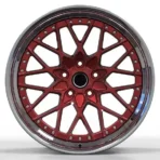 Custom 5X120 Wheels 2-Piece Forged Red Center Polished Barrel Concave Forged Car Alloy Wheels Rims - Image 2