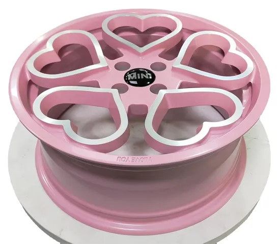 Cute Heart-Shaped Women Girl Lady Pink Custom OEM/Aftermarket Rims in Various Sizes Suitable for Various Luxury Cars.