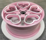 Cute Heart-Shaped Women Girl Lady Pink Custom OEM/Aftermarket Rims in Various Sizes Suitable for Various Luxury Cars. - Image 3