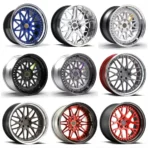 Deep-Concave Alloy Car Wheel Staggered-Design Hub Polished Silver Chrome Spoke Alloy Rims