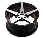 Factory 15 Inch Black and Red Alloy Wheels 4X100 Alloy Wheel Rims for Passenger Car
