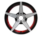 Factory 15 Inch Black and Red Alloy Wheels 4X100 Alloy Wheel Rims for Passenger Car - Image 3