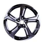 Factory Production Classical Replica Black Machined Face 5 Holes Aluminum Alloy Car Wheel - Image 3