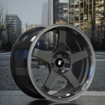 Factory Wholesale 5 Holes Durable Black Painting Aluminum Alloy Car Wheel