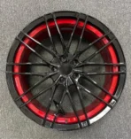 Gloss Black Machined Inner Lip with Red Clear Coat 17-20 Size Alloy Car Wheel Rim Mag