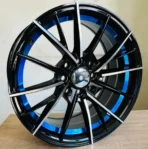 High Quality 15 Inch Black Machined Face & Red Inner Lip Car Alloy Wheels