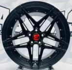 High Strength 5 Holes Black Full Painting Flow Formed Aluminum Alloy Car Wheel Rims - Image 2