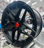 High Strength 5 Holes Black Full Painting Flow Formed Aluminum Alloy Car Wheel Rims - Image 3