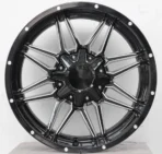 Ouya Wheel Auto Parts Pupular Design Black Milling Undercut Alloy Car Wheel with Rivets - Image 2