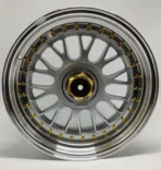 Ouya Wheel High Quality Silver Machined Lip with Gold Rivets Alloy Car Wheel Rim - Image 2