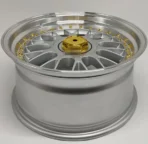 Ouya Wheel High Quality Silver Machined Lip with Gold Rivets Alloy Car Wheel Rim - Image 3