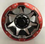Ouya Wheel New Design High Loading 6X139.7 Black Machined Face Lip Machined Red with Rivets Alloy Wheel - Image 2