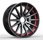 Red and Black Wheels for Sale Custom Made Red and Black Rims China Our Size 18 19 20 21 22 24 Inch - Image 4