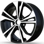 Replica 5 Holes Car Wheel Rim Set Black Color Silver Machined Face China Car Accessories Alloy Wheel and Wheel Rim - Image 2