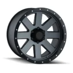 Sporty 19-Inch Mesh Style Black Wheels with 5X114.3 PCD and Silver Finish Wheel-Hub-Rim-Spoke