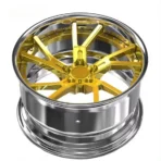 Two Pieces Customizing Golden Spoke Black Silver Color 20 19 18 Inch Machined-Faced Forged Alloy Car Wheels - Image 3