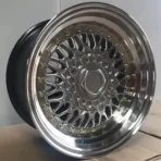 Wholesale Factory OEM 14 15 16 17inch 4 5 8 10 Holes Double PCD Mesh Deep Dish Design Alloy Wheels Rims with Golden Rivets - Image 4