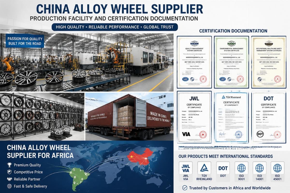 China alloy wheel supplier for Africa China alloy wheel supplier production facility and certification documentation