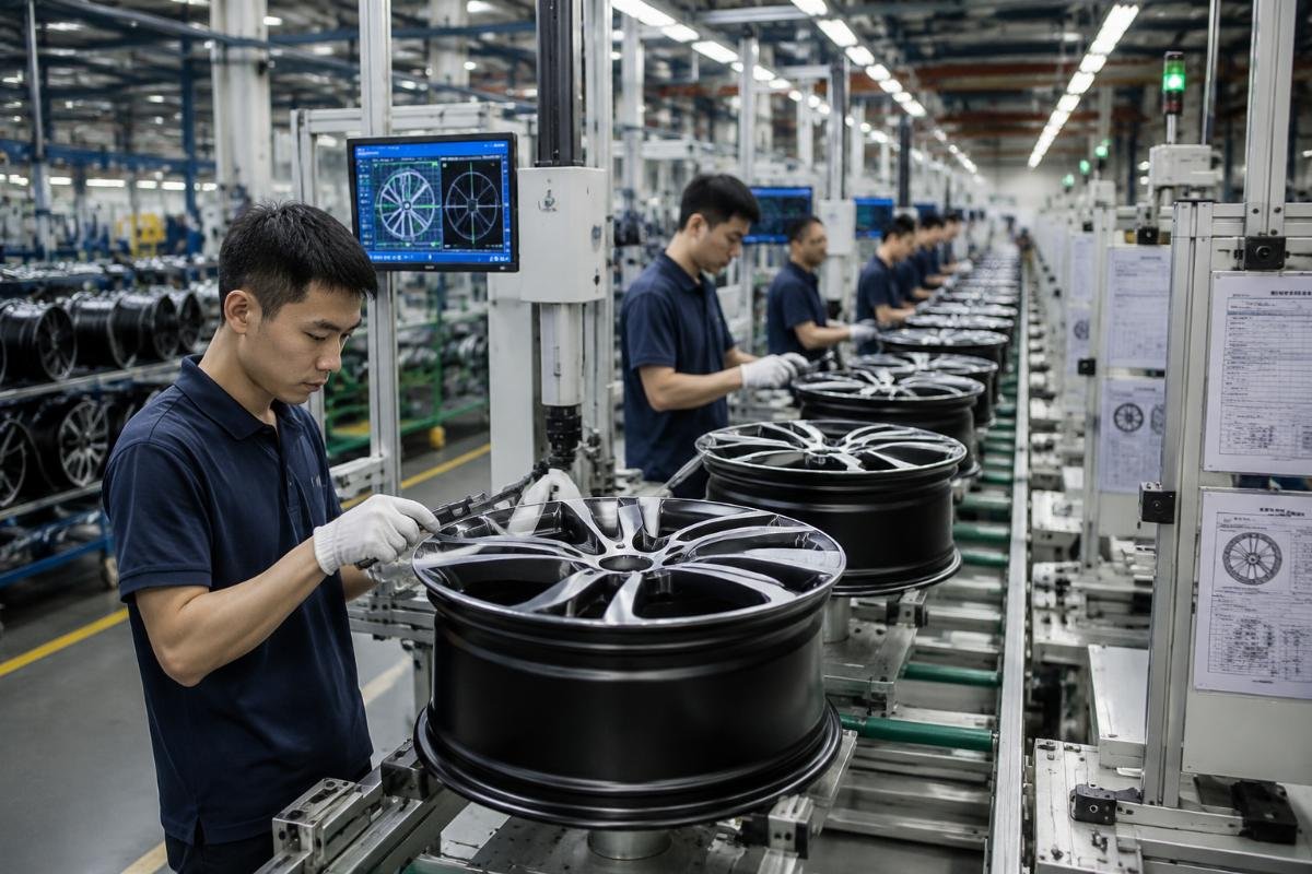 Chinese wheel OEM quality control process Vetted Chinese wheel OEM production line with quality control check stations