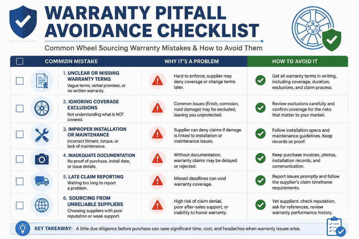 common wheel sourcing warranty mistakes Warranty pitfall avoidance checklist