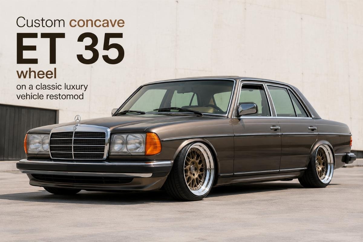 Custom ET classic car restomod application Custom concave ET 35 wheel on a classic luxury vehicle restomod