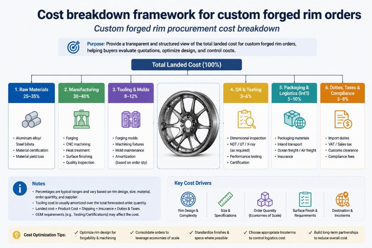 Custom forged rim procurement cost breakdown Cost breakdown framework for custom forged rim orders