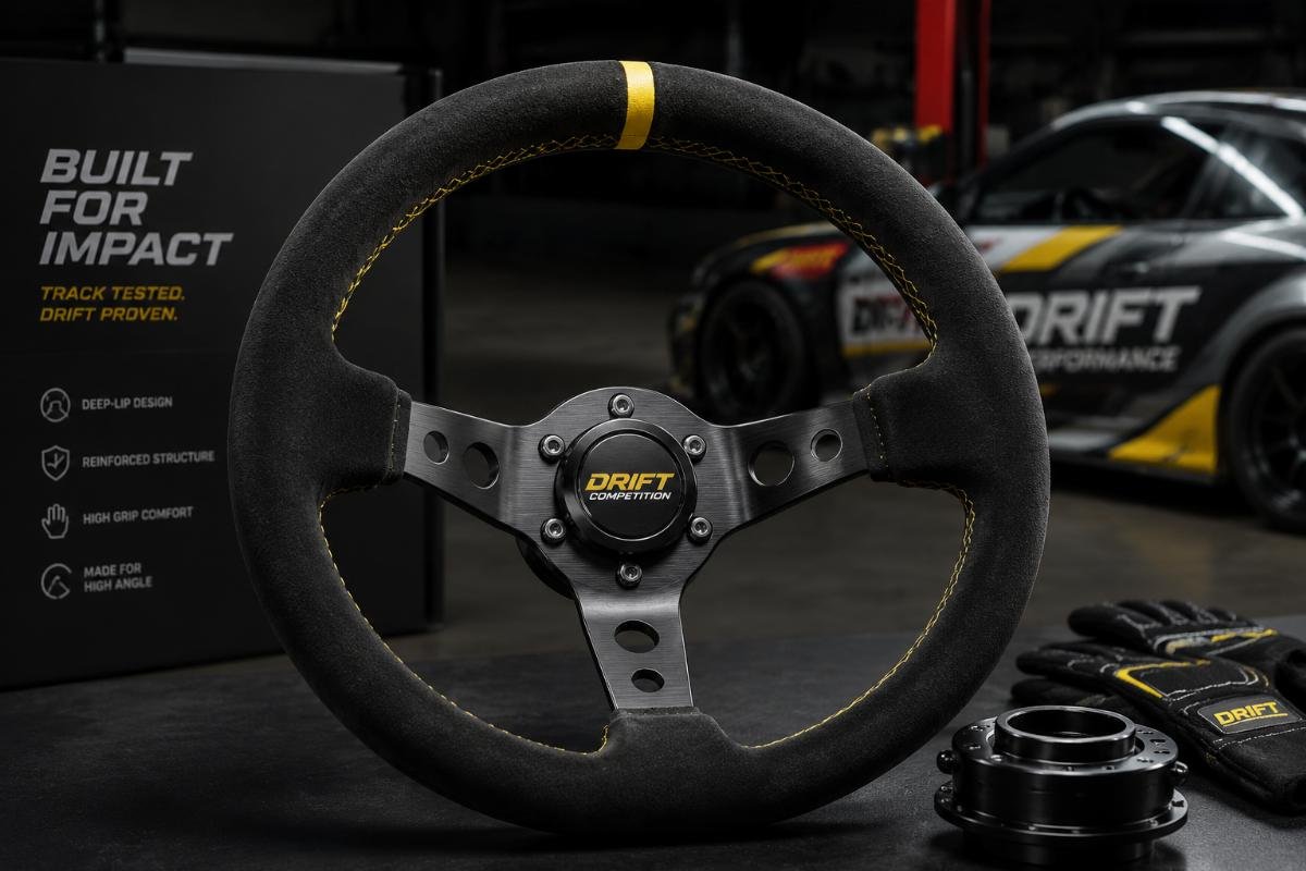 Deep-lip reinforced racing wheel for drift competition use
